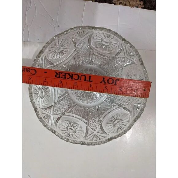 US Glass Spinning star serving bowl clear 8 1/4 in Holiday - Picture 10 of 10